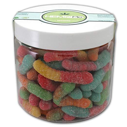 Hemp Me 1000mg 40ct. Assorted Sour Fruit Flavored Worm Gummie