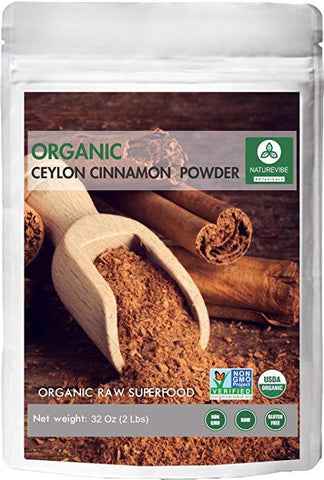 Premium Quality Organic Ceylon Cinnamon Powder (2lb) by Naturevibe Botanicals