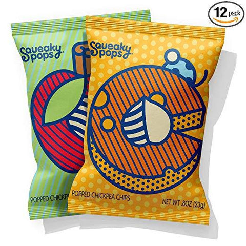 Squeaky Pops Chickpea Chips, Variety Pack (Pack of 12)