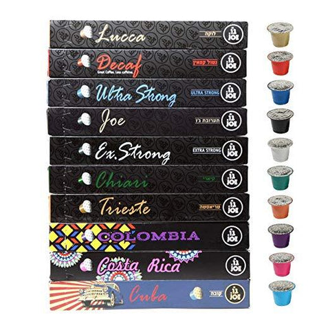 Cafe Joe USA Espresso Capsules, 10 VARIETY SAMPLER PACK